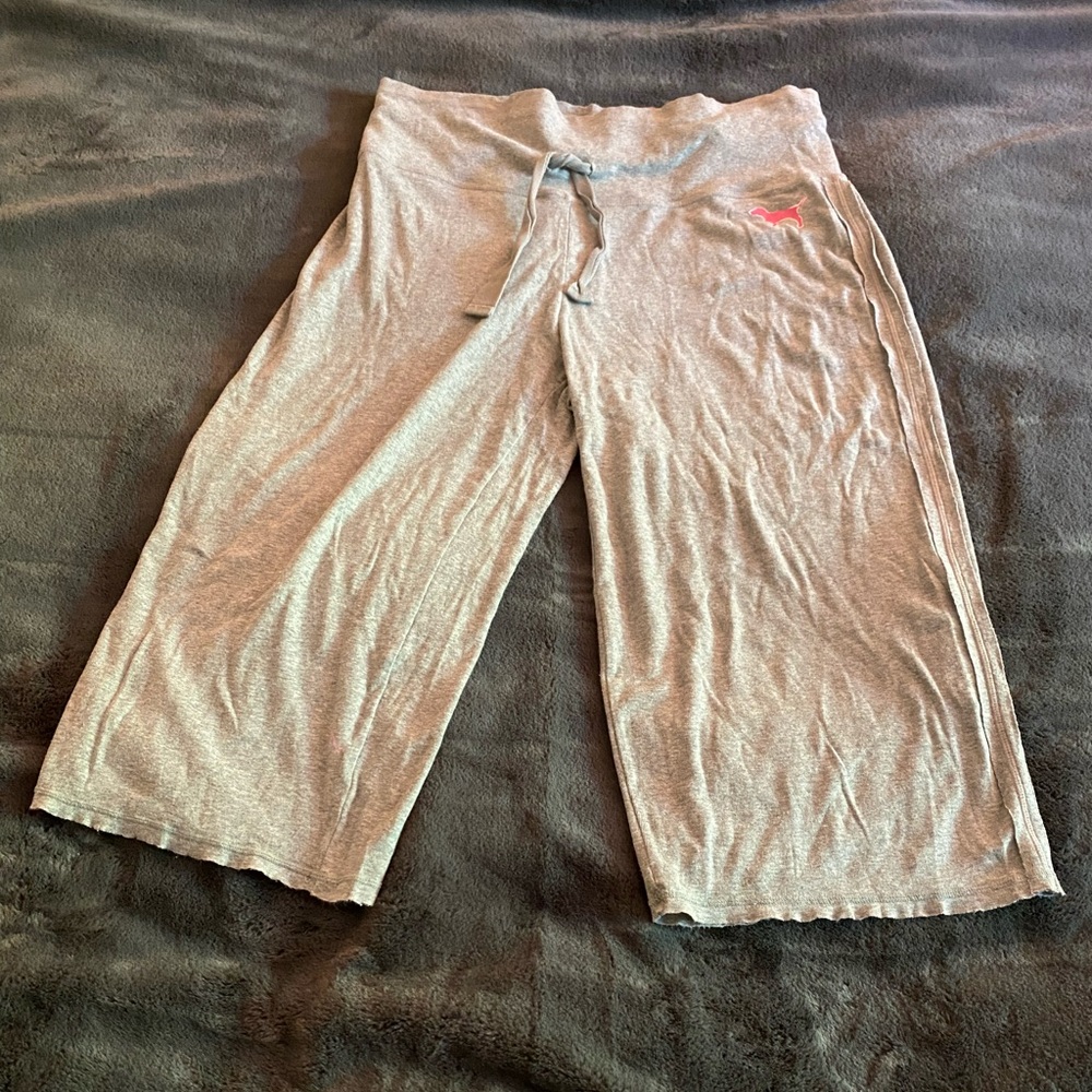 PINK Victoria's Secret Y2K Wide-Leg Capri foldover lounge PJ pants, size L